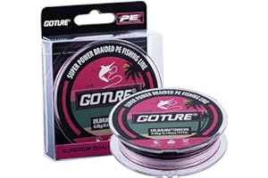 Goture High Visibility Braided Fishing Line,Abrasion-Resistant Braided Fishing Line - Saltwater/Freshwater, Zero Stretch, Low