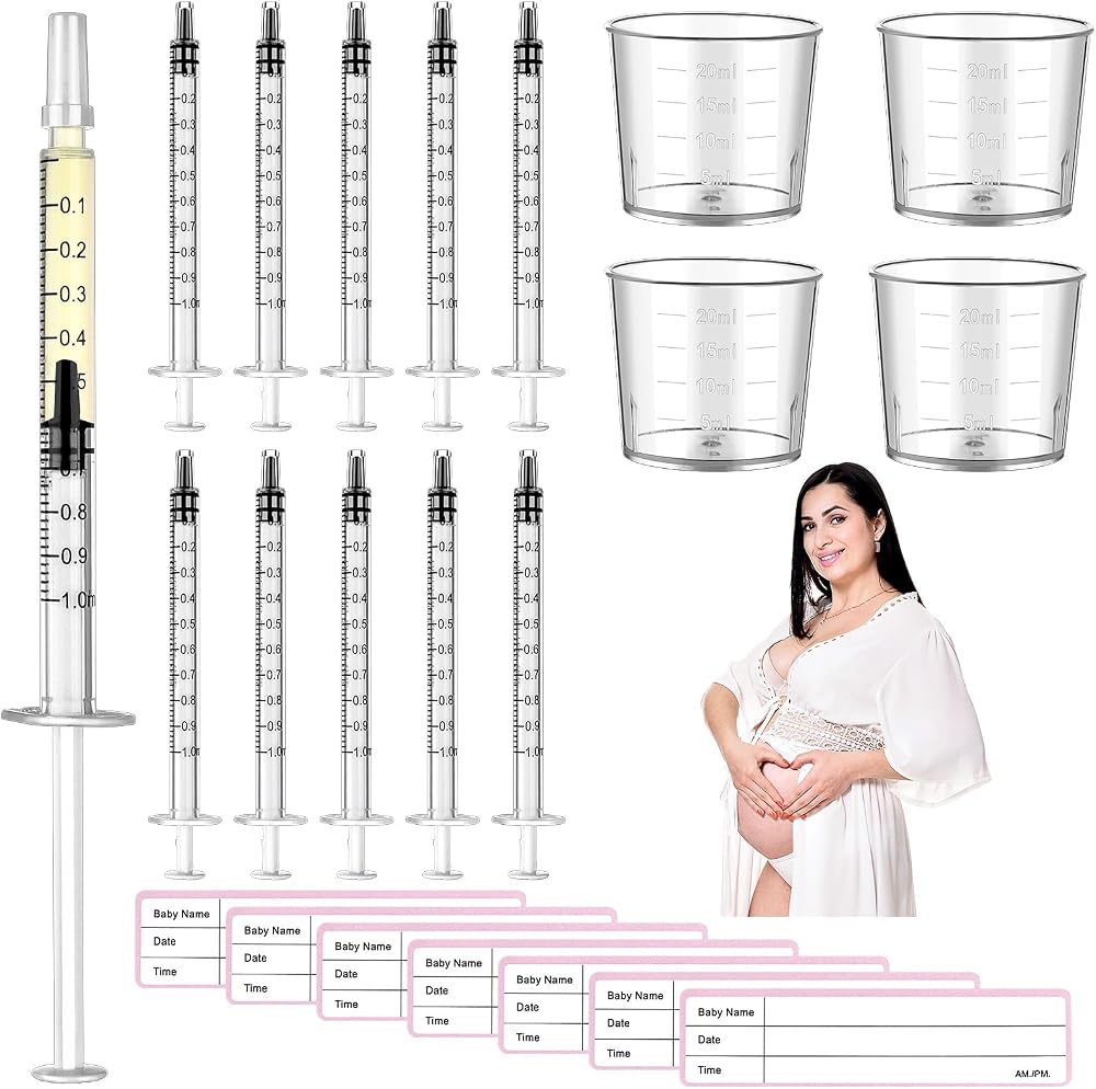 Augenstern Colostrum Collector Kit 50 Syringes 4 Cups 54 Stickers 1ml 20ml