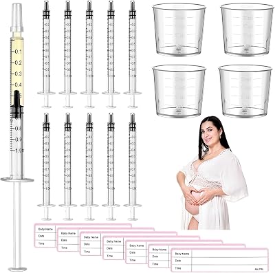 Augenstern Colostrum Collector Kit 50 Syringes 4 Cups 54 Stickers 1ml 20ml