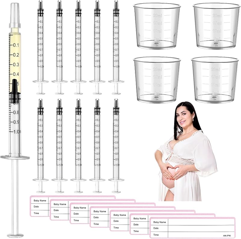 Augenstern Colostrum Collector Kit 50 Syringes 4 Cups 54 Stickers 1ml 20ml