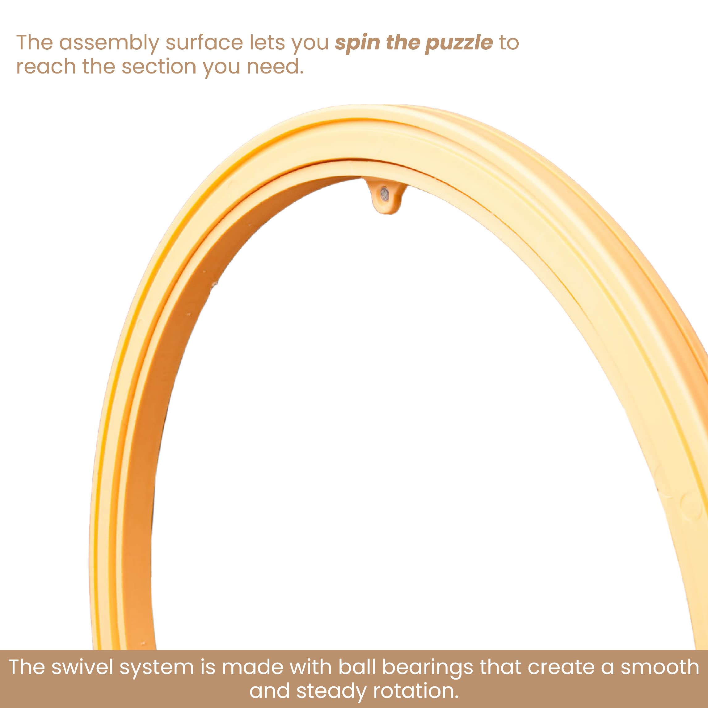 Bits and Pieces Rotating Puzzle Board with Lazy Susan, Portable 1500 Piece Jigsaw Puzzle Table with Fabric Lining, Measures 34