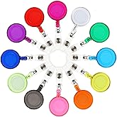 JANYUN 100 Pcs Badge Reels Retractable Badges Holder for ID Card Keychain Whistles Lanyards for School Office (Assorted Color)