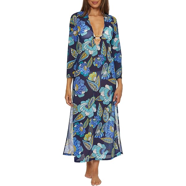 Trina Turk Echo - Women's Mesh Maxi Dress, Casual, Loose Long Sleeve, Beach  Cover Ups for Women, Multicolor, Small at Amazon Women's Clothing store