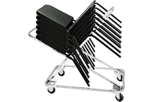 NPS 4-Caster Modern Steel Metal Dolly for Series 8200 Chairs in Chrome