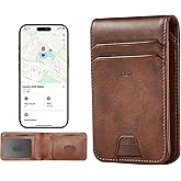 ESR Geo Wallet with Find My Functionality, RFID Blocking, Holds up to 11 Cards, Slim and Smart Wallet for Men, Replacement for AirTag Wallet Tracker(iOS Only, Not for Magsafe), Aged Leather