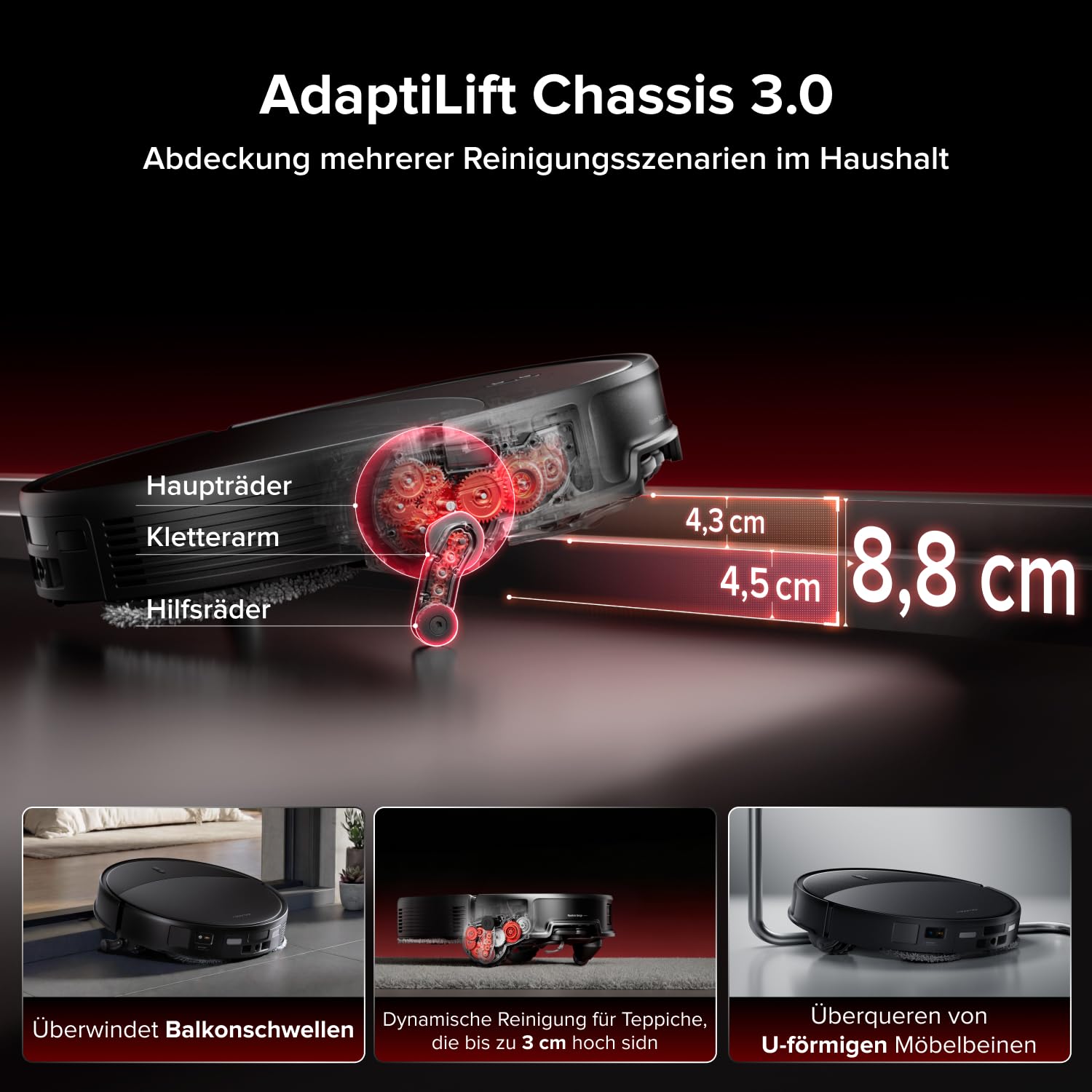 roborock Saros 20 Set Saugroboter mit Wischfunktion&angebbarem Wischmopp, AdaptiLift Chassis 3.0, 36,000 Pa Saugkraft, Autonomes StarSight System 2.0, DirTect-Technologie, Brandneues RockDock 2