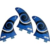 BPS New Zealand Surfboard Fins 3 Thruster Fins Set High Performance Fiberglass Reinforced FCS Style Fin Box for Surf Board, Shortboard, Longboard