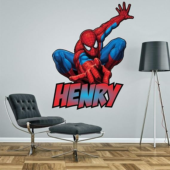 Spiderman Personalised Wall Sticker Decal Children's Boy's Bedroom