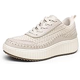 DREAM PAIRS Women Chunky City Tweed Comfortable Casual Platform Fashion Sneaker