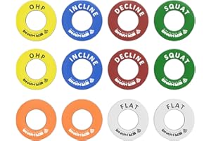 ER KANG Power Cage Magnetic Position Markers, 1 Inch Power Rack Reminder Labels, Squat Rack Magnets Identifier Rings for Home Gym(6 Pairs)