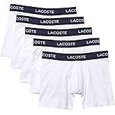 Lacoste mens Cotton Stretch Essentials Boxer Briefs, 5-pack