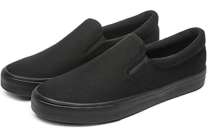 yageyan Mens Slip on Sneakers Loafers Shoes Canvas Black Shoes Canvas Blue Casual Fashion Shoes