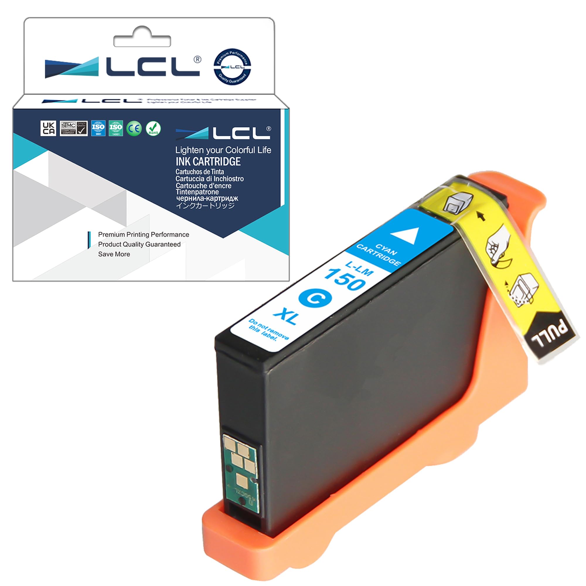 LCL Compatible Ink Cartridge 150XL 14N1608E 14N1615E (1Cyan) Replacement for Lexmark S315 S415 S515 Pro715 Pro915