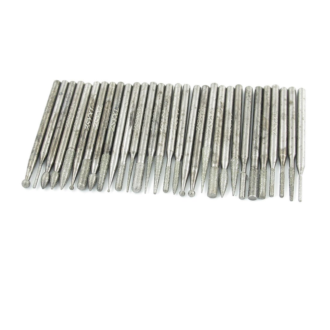 Sourcingmap 30 in 1 3mm Dia Alloy Shank Diamond Point Grinding Drill Bits w Case