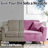 Yeahmart Thick Velvet Sofa Cover 4 Seater Premium Stretch XL Purple view 4