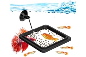 DaToo Fish Feeding Ring Aquarium Square Floating Food Feeder Circle with Strong Suction Cup Fish Tank Feeding Ring for Betta Goldfish Guppy
