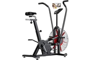 Air Bike, Wenoker Exercise Bike Air Resistance Stationary Bike for Home, Indoor Bike with Dual Action Handlebars, APP Connection Customizable Monitor
