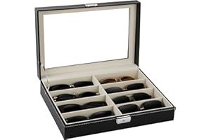 TomCare Sunglasses Organizer Sunglasses Holder for Multiple Glasses Sunglasses Storage Box