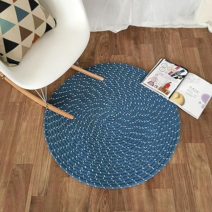 Taille 100cm Gris Rond Salon Coussins Chambre Tapis Rond