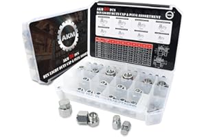 AKM 80 Pcs DIN Light Duty Cap & Plug Assortment Hydraulic Adapter Fitting Kit Set, Galvanized Steel with Precision Threading 