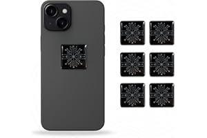 AURA SHIELD 6 Pcs Phone EMF Neutralizer Protection Stickers for Smart Phones Tablets Laptops Computer WiFi Printer TV Electronic Devices (Square)