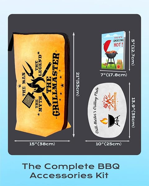 GIFTAROO GRILLING SMOKER APRON & BBQ BLANKET ACCESSORIES GIFTS FOR HUSBAND, FUNNY CHRISTMAS & BIRTHDAY BARBECUE ACCESSORIES TOOLS GIFTS FOR MEN WHO HAVE EVERYTHING