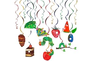 40pcs Very Hungry Caterpillar Party Hanging Swirls, Caterpillar Birthday Party Spiral Decoration Hungry Caterpillar Hanging S