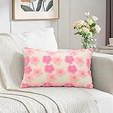 SKXKJian Soft Decorative Throw Pillow Covers 12x20 Cute Jacquard Pillow Covers Cushion for Bed Sofa Living Room Christmas Outdoors Pink