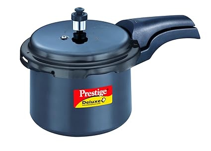 Prestige Deluxe Plus Hard Anodized Outer Lid Pressure Cooker, 3 Litres, Black