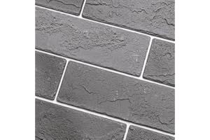 TORURAL 2 Vintage Grey Faux Brick Wall Tiles, 3D Thin Brick Veneers for Bedroom, Bathroom, Kitchen, Fireplace and Fence Wall Panels
