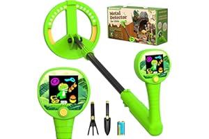 GREENREX Metal Detector for Kids, Intuitive Color LCD Display, 6.7” Glowing LED Coil, Kid-Safe Lightweight with Adjustable Handle & 4” Precision Deepth, Perfect Educational Gift for Kids Ages 3-12