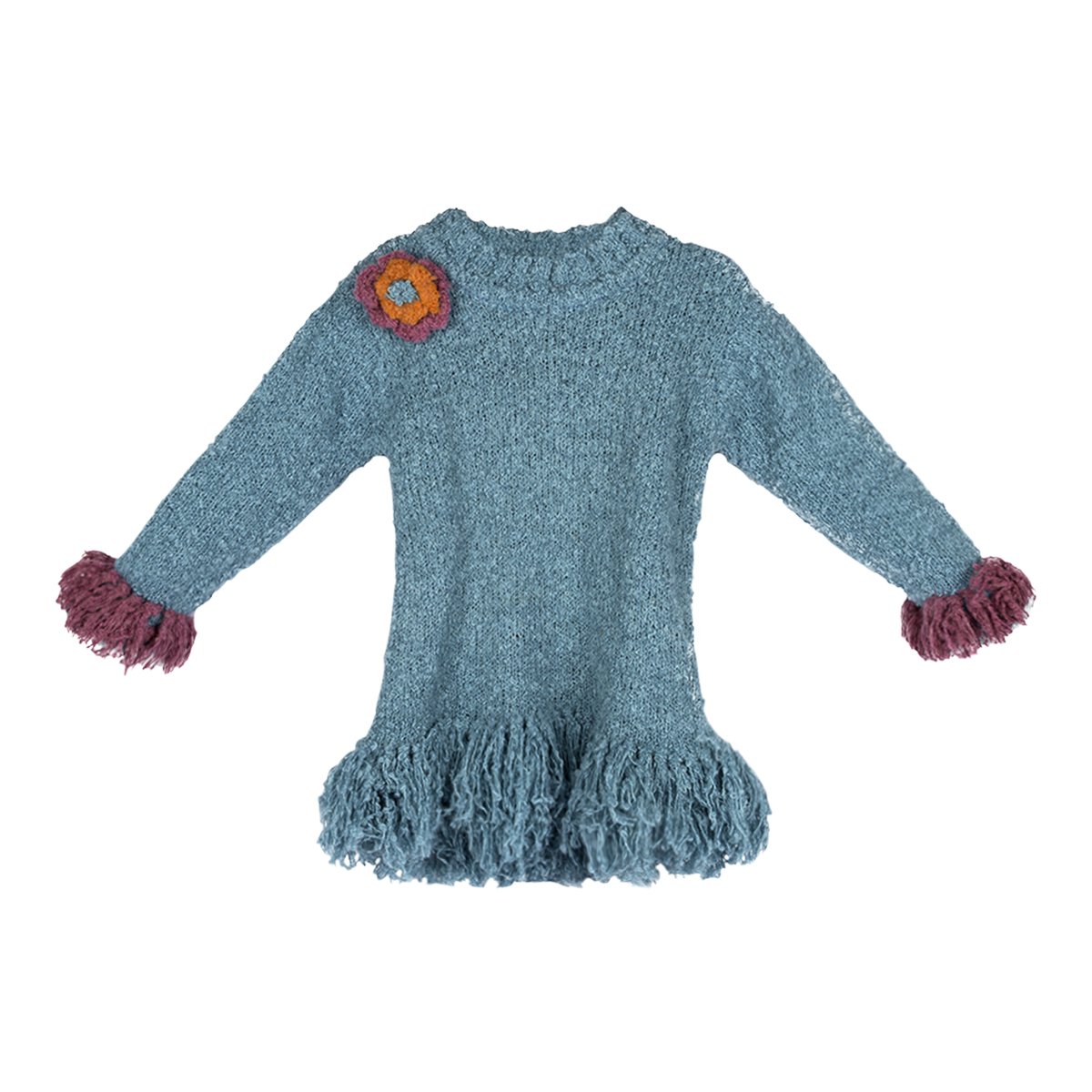 Shu Shi Soft And Cozy Girls Sweater With Fringes 4 5 Year Turqoise Amazon In Clothing Accessories amazon in