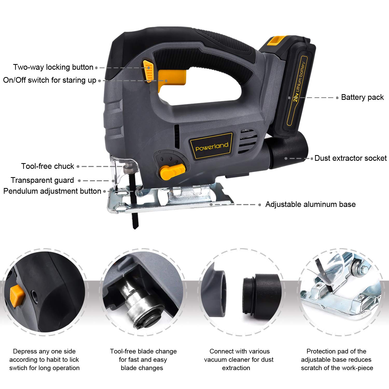 Powerland JS02 Brushed jig saw …