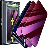 WSKEN for iPhone 17 Pro Privacy Screen Protector - Purple Gradient Anti Blue Light Eye Protection [Auto-Dust Removal] Shatterproof Tempered Glass Screen Protector 17 Pro, 2 Pack