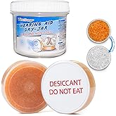 Wisesorb Hearing Aid Dryer, Hearing Aid Dehumidifier, Hearing Drying Jar and Dehumidifier Set (1 Container and 1pcs × 30g Cap