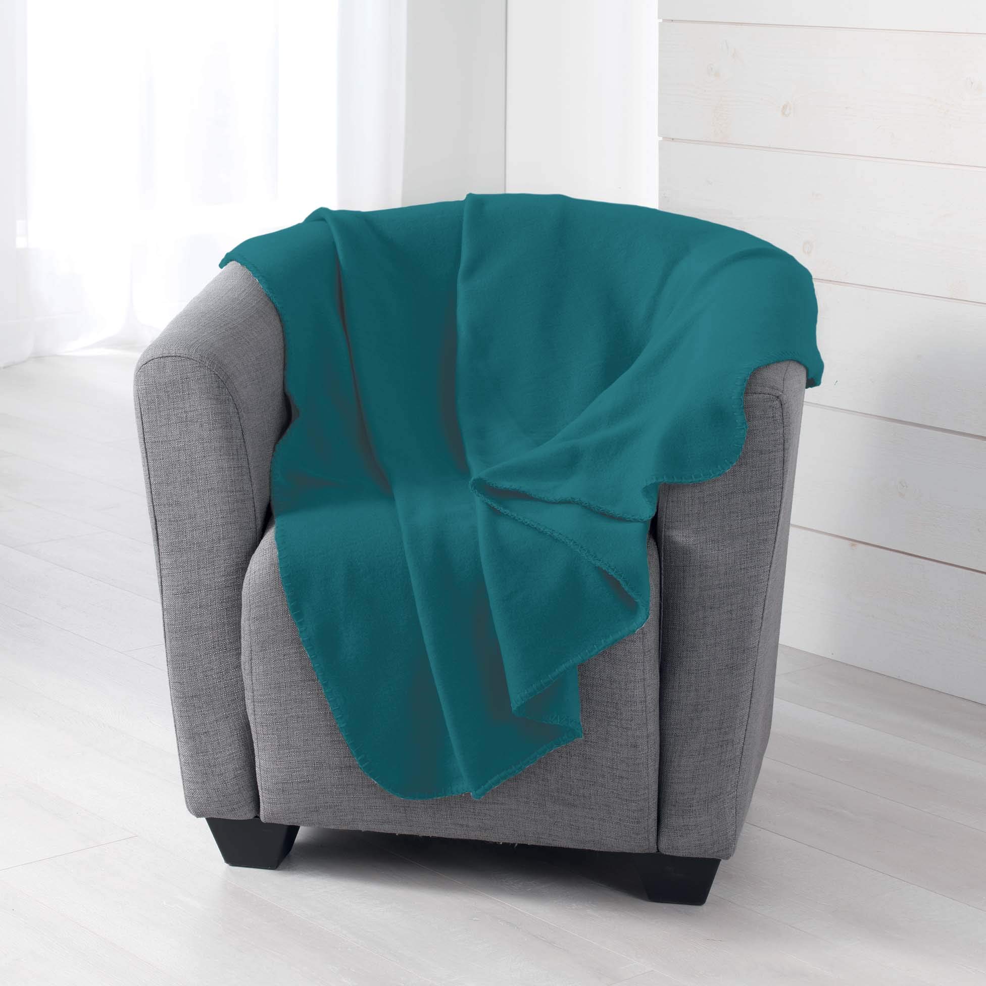 Douceur d'Intérieur Milou Plaid, Polyester, Blue, 125 x 150 cm