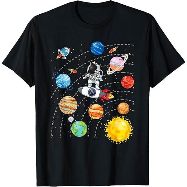 Style3 Falcon In Space T-Shirt Per Bambini E Ragazzi - Maglietta Jersey Cotone, Stampa Vintage Astronave, 100% Cotone, Öko-Tex