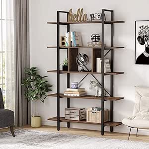 Tribesigns Estantería Industrial 5 Capas Librería para Salón Oficina