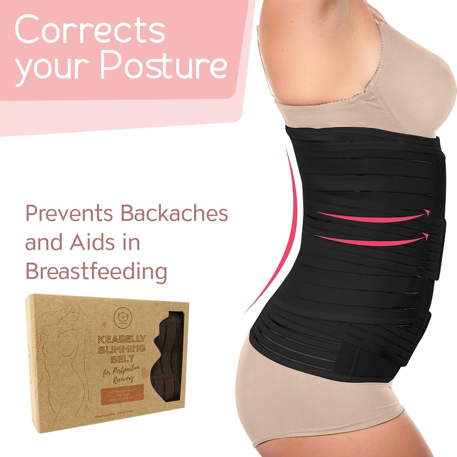 3 in 1 Postpartum Belly Support Recovery Wrap - Belly Band For Postnatal, Pregnancy, Maternity - Girdles For Women Body Shaper - Tummy Bandit Waist Shapewear Belt (Midnight Black, One Size): Health & Personal Care