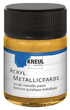 Kreul 77571 - Acryl Metallicfarbe, glamouröse Acrylfarbe mit Metalliceffekt auf Wasserbasis, cremig deckend, schnelltrocknend