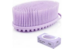 Avilana Silicone Body Scrubber - Food Grade & Lab Tested, Gentle Exfoliating Shower Brush for All Skin Types, Hygienic Quick-