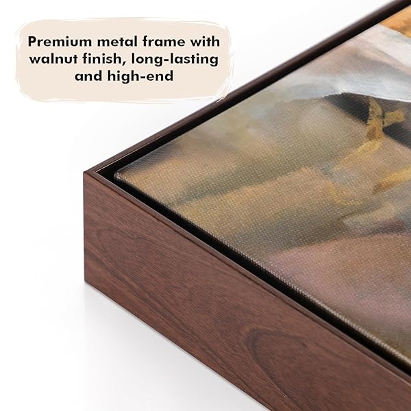 FOLKOR FLOATER FRAME FOR 20X24 CANVAS PAINTINGS, DIY METAL FLOATING FRAME WITH 1.5” DEEP FOR ARTISTS DESIGNERS LANDSCAPE PORTRAIT ARTWORK, MODERN HOME OFFICE WALL DECOR (WALNUT)