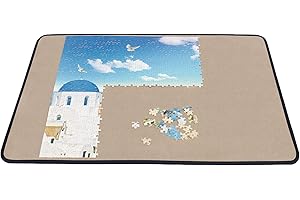 Becko US Jigsaw Puzzle Board, Portable Puzzle Table for Puzzles Storage Saver, Lightweight & Portable, Non-Slip Surface, for up to 1000 Pieces Jigsaw Puzzles (Khaki)