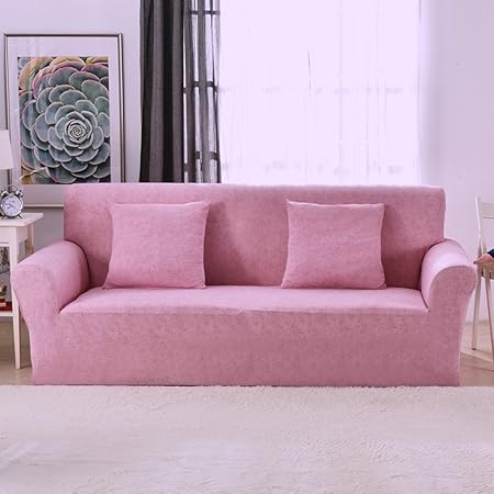 1 2 3 4 Sitzer Sofa Sofabezug Elastischer Sofaüberwurf Rutschfeste Stretch Hussen für Sofa, Einfarbig, Polyester/Elasthan,mit