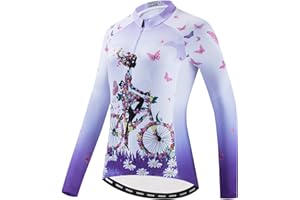 HIMYBB Women's Biking Jersey Long Sleeve Cycling Shirt Top Lady Bike Jerseys