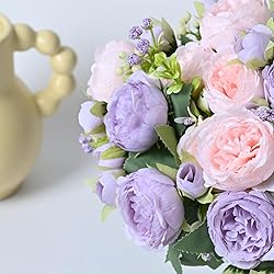 MARTINE MALL 4 Packs Peonies Artificial