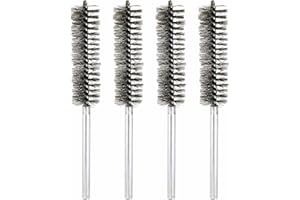 HARFINGTON 4pcs Wire Bore Brush Set 8 Inch Length 1.1 Inch Shank Stainless Steel Bristles Cleaning Brush for Clean Car Part T