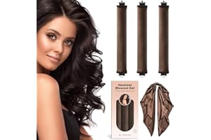 BLINKEEN Jumbo Heatless Hair Curler,Velvet Rods with Hook for Blowout Curls, Overnight Hair Curling Set for All Hair Types, No Heat Curlers with Scarf