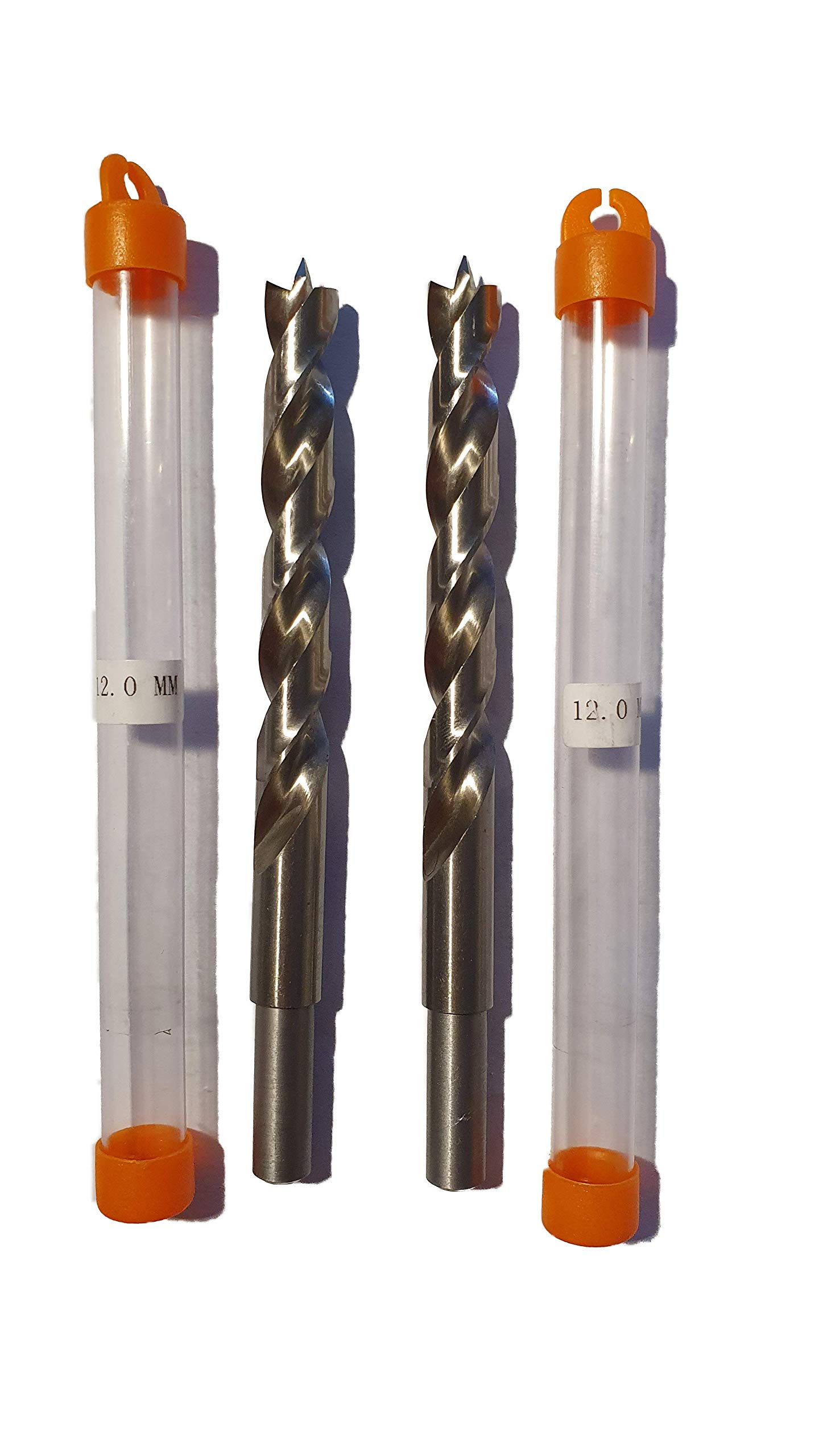 jjw-germany HSS-G Precision Wood Drill Bit Spiral Drill Diameter 12.0 mm with Centre Point Shank 10 mm Pack of 2