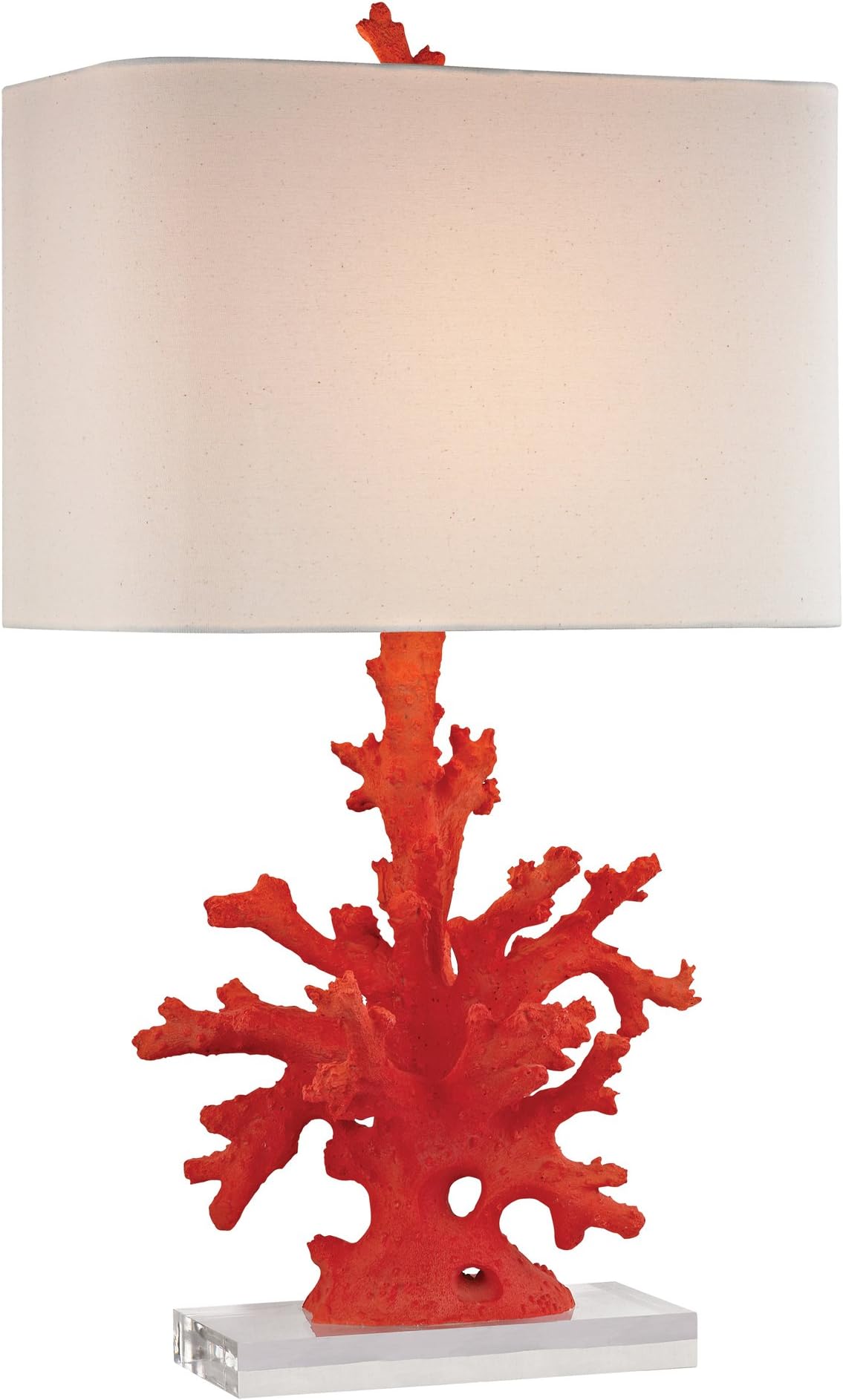 Dimond Lighting D2493-LED Coral Table Lamp, 16" x 16" x 28", Red Coral